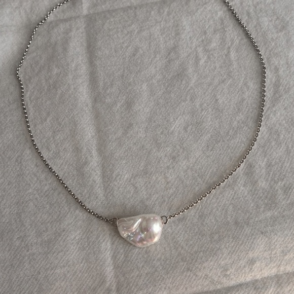 Handmade Jewelry - Angel Wing Baroque Pearl Necklace | Iridescent Statement